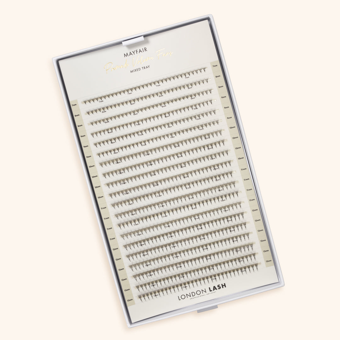 Pestanas Pré-feitas Estreitas Mayfair 10D 0.03 640 leques - Comprimentos Mistos
