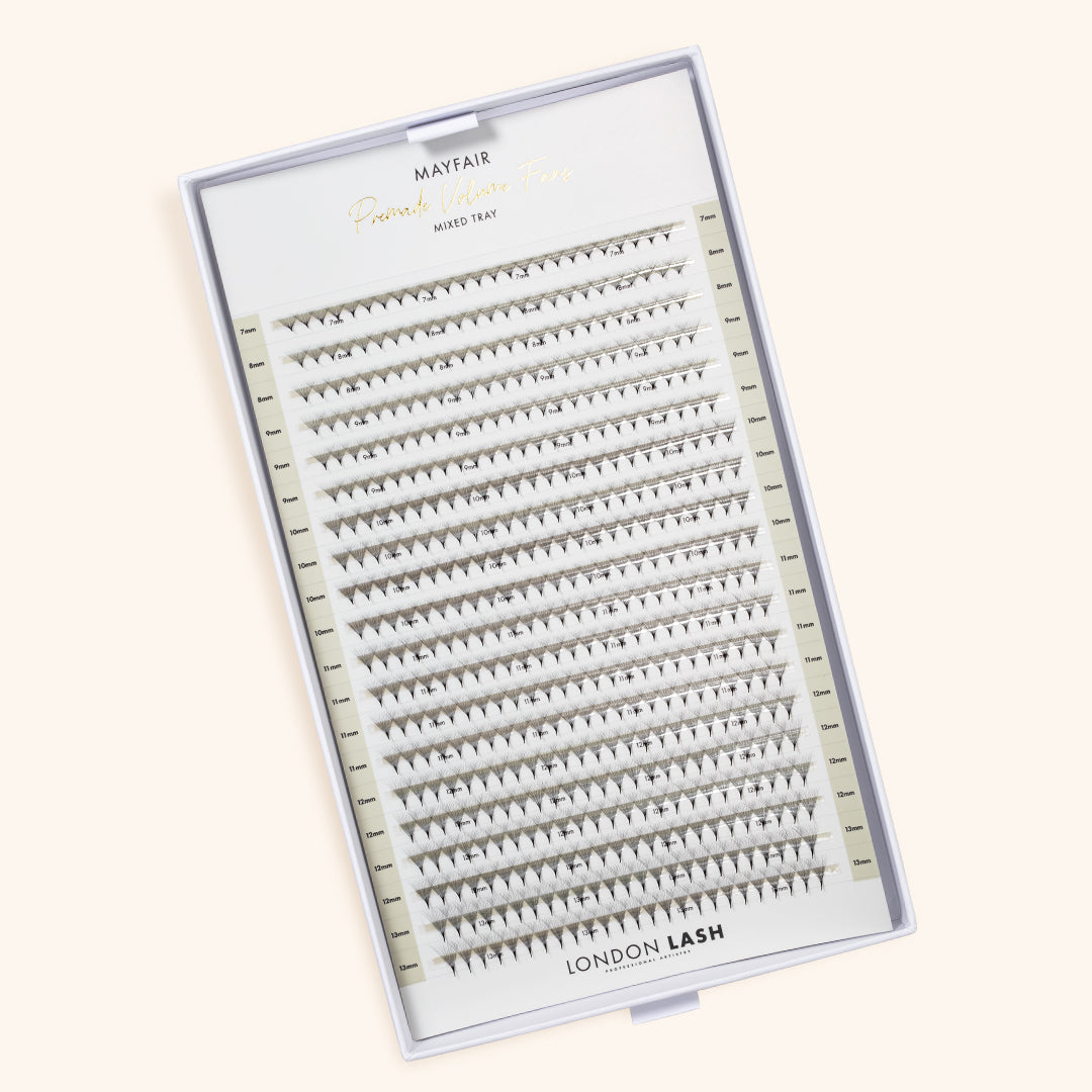 Pestanas Pré-feitas Estreitas Mayfair 16D 0.03 500 leques - Comprimentos Mistos