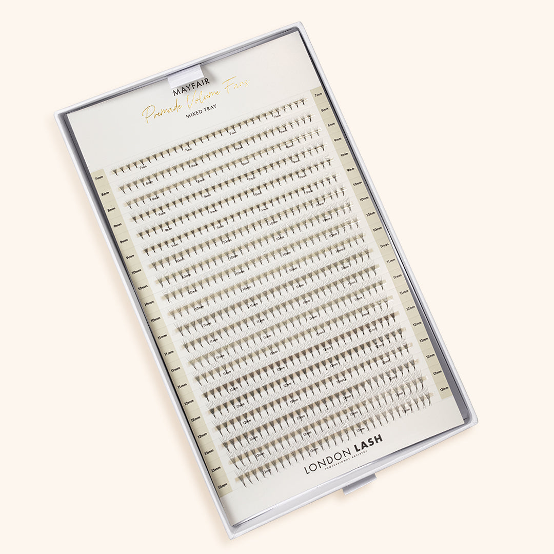 Pestanas Pré-feitas Estreitas Mayfair 5D 0.06 600 leques - Comprimentos Mistos