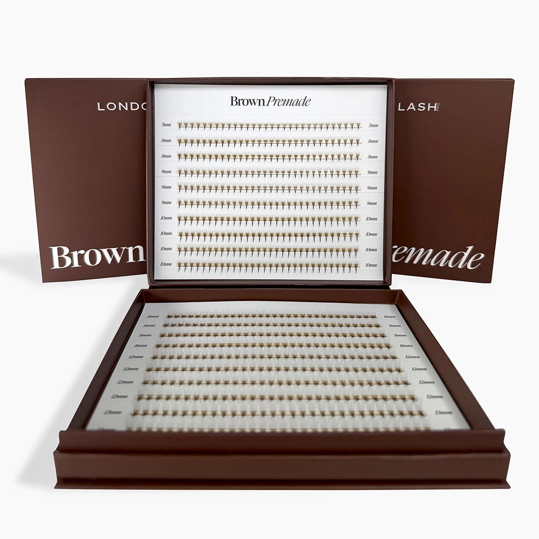 Leques pré-fabricados estreitos BROWN 4D 0,07 600 leques - Comprimentos variados