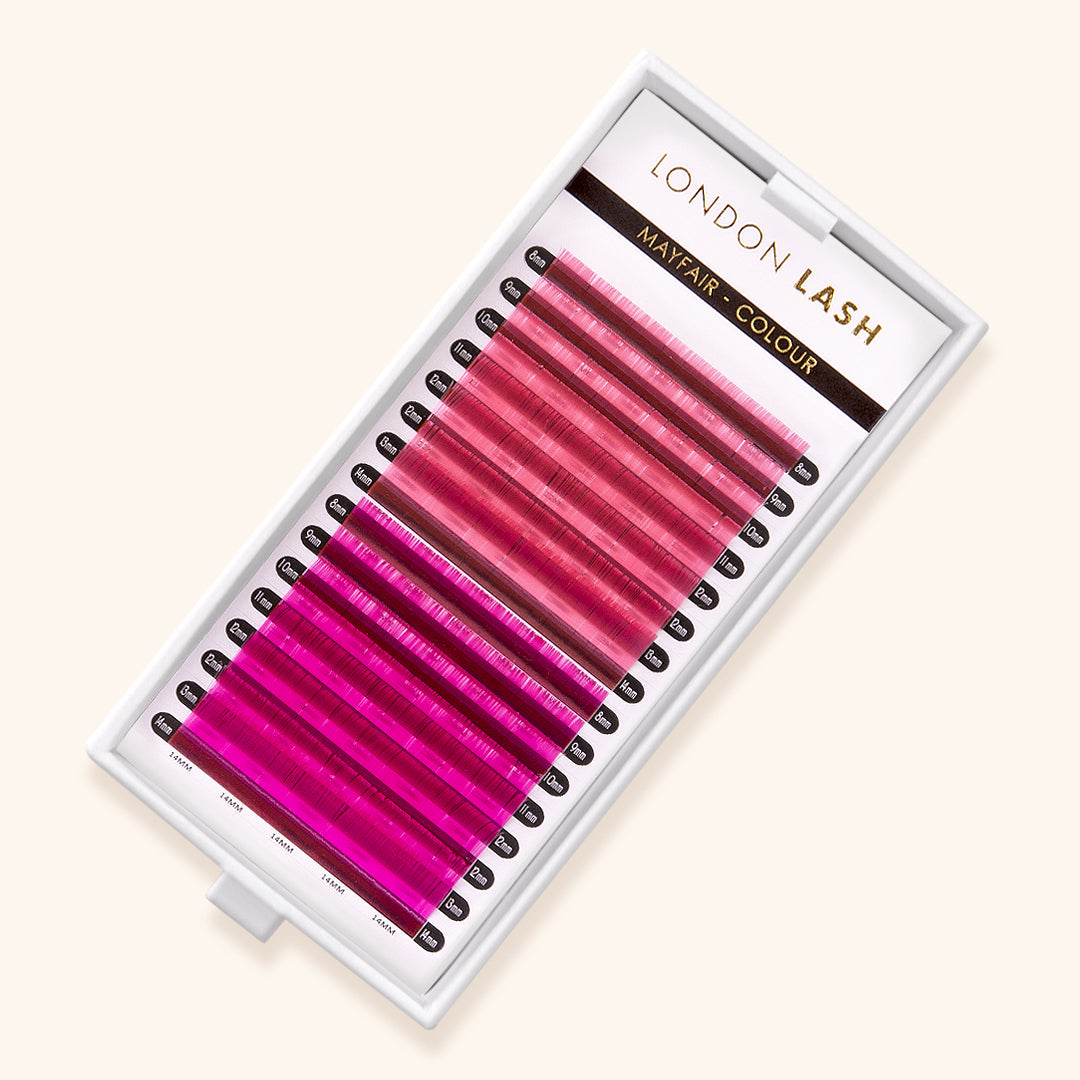 Pestanas Coloridas Rosa e Rosa Choque Fio a Fio da London Lash